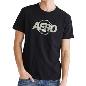 Aeropostale Mens Circle Short Sleeve Tee Size Medium Dark Blue